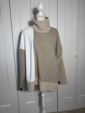 Henriette Steffensen Copenhagen Neutral Colorblock Turtleneck Sweater L/XL